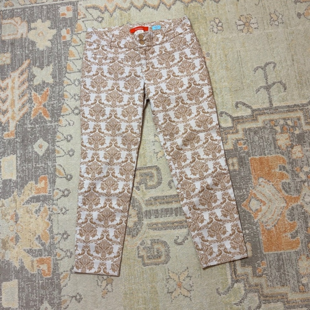 Womens Anthropologie damask cartonnier Charlie ankle straight leg trousers 4 - Picture 11 of 12